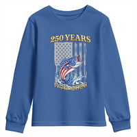 America 250th Fishing Youth Sweatshirt Patriotic Fisherman American Flag