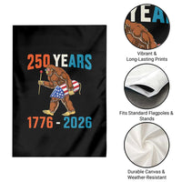 Bigfoot America 250 Garden Flag Funny Sasquatch American Flag Fireworks Fourth of July