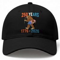 Bigfoot America 250 Baseball Cap Funny Sasquatch American Flag Fireworks Fourth of July