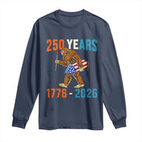 Bigfoot America 250 Long Sleeve Shirt Funny Sasquatch American Flag Fireworks Fourth of July