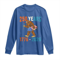 Bigfoot America 250 Long Sleeve Shirt Funny Sasquatch American Flag Fireworks Fourth of July