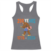 Bigfoot America 250 Racerback Tank Top Funny Sasquatch American Flag Fireworks Fourth of July