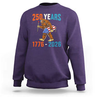 Bigfoot America 250 Sweatshirt Funny Sasquatch American Flag Fireworks Fourth of July