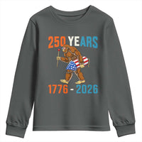 Bigfoot America 250 Youth Sweatshirt Funny Sasquatch American Flag Fireworks Fourth of July
