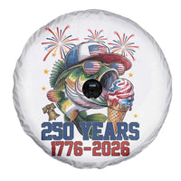 America 250th Fishing Spare Tire Cover Patriotic Bass Fish American Flag