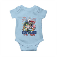 America 250th Fishing Baby Onesie Patriotic Bass Fish American Flag