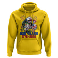 America 250th Fishing Hoodie Patriotic Bass Fish American Flag