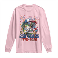 America 250th Fishing Long Sleeve Shirt Patriotic Bass Fish American Flag