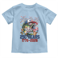 America 250th Fishing Toddler T Shirt Patriotic Bass Fish American Flag