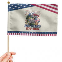 America 250th Fishing Patriotic Handheld Flag Patriotic Bass Fish American Flag