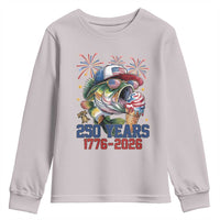 America 250th Fishing Youth Sweatshirt Patriotic Bass Fish American Flag