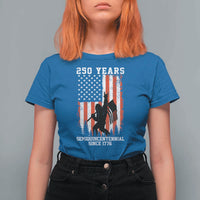250th Anniversary USA T Shirt For Women Bigfoot Patriotic American USA Flag