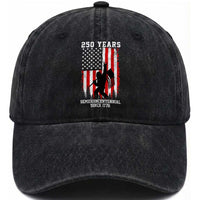 250th Anniversary USA Washed Cotton Baseball Cap Bigfoot Patriotic American USA Flag