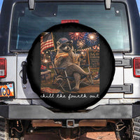 Funny Raccoon 4th of July Spare Tire Cover Chill The Fourth Out