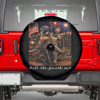 Funny Raccoon 4th of July Spare Tire Cover Chill The Fourth Out