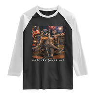Funny Raccoon 4th of July Raglan Shirt Chill The Fourth Out