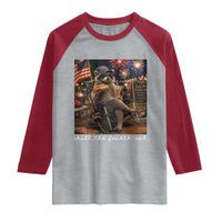 Funny Raccoon 4th of July Raglan Shirt Chill The Fourth Out