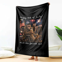 4th of July Bigfoot Throw Blanket Patriotic Sasquatch American Flag Party Festival