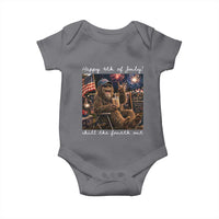 4th of July Bigfoot Baby Onesie Patriotic Sasquatch American Flag Party Festival
