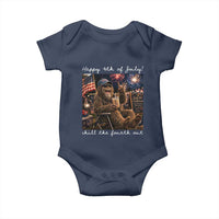 4th of July Bigfoot Baby Onesie Patriotic Sasquatch American Flag Party Festival