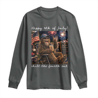4th of July Bigfoot Long Sleeve Shirt Patriotic Sasquatch American Flag Party Festival