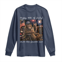 4th of July Bigfoot Long Sleeve Shirt Patriotic Sasquatch American Flag Party Festival