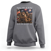 4th of July Bigfoot Sweatshirt Patriotic Sasquatch American Flag Party Festival