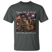 4th of July Bigfoot T Shirt Patriotic Sasquatch American Flag Party Festival