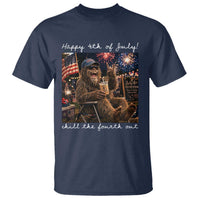 4th of July Bigfoot T Shirt Patriotic Sasquatch American Flag Party Festival