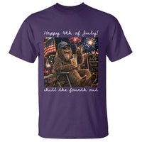 4th of July Bigfoot T Shirt Patriotic Sasquatch American Flag Party Festival
