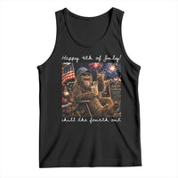 4th of July Bigfoot Tank Top Patriotic Sasquatch American Flag Party Festival