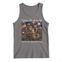 4th of July Bigfoot Tank Top Patriotic Sasquatch American Flag Party Festival