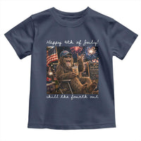 4th of July Bigfoot Toddler T Shirt Patriotic Sasquatch American Flag Party Festival
