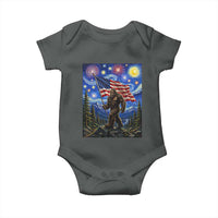 Bigfoot Patriotic 250 Years of Freedom Baby Onesie American USA Flag Stary Night