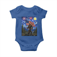 Bigfoot Patriotic 250 Years of Freedom Baby Onesie American USA Flag Stary Night