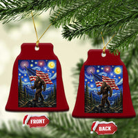 Bigfoot Patriotic 250 Years of Freedom Ceramic Ornament American USA Flag Stary Night