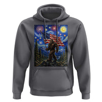 Bigfoot Patriotic 250 Years of Freedom Hoodie American USA Flag Stary Night