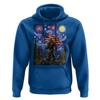 Bigfoot Patriotic 250 Years of Freedom Hoodie American USA Flag Stary Night