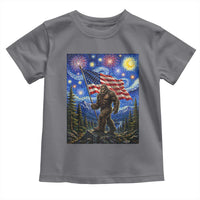 Bigfoot Patriotic 250 Years of Freedom Toddler T Shirt American USA Flag Stary Night