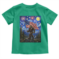 Bigfoot Patriotic 250 Years of Freedom Toddler T Shirt American USA Flag Stary Night