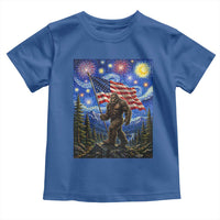 Bigfoot Patriotic 250 Years of Freedom Toddler T Shirt American USA Flag Stary Night