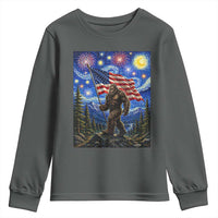 Bigfoot Patriotic 250 Years of Freedom Youth Sweatshirt American USA Flag Stary Night