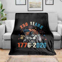 250th Anniversary USA Throw Blanket Bigfoot American Flag Patriotic 4th of July