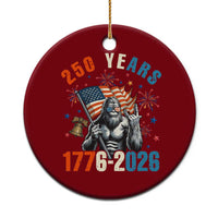 250th Anniversary USA Ceramic Ornament Bigfoot American Flag Patriotic 4th of July
