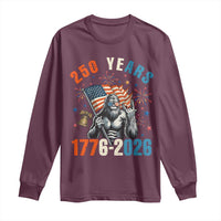 250th Anniversary USA Long Sleeve Shirt Bigfoot America Rock American Flag Patriotic 4th of July