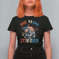250th Anniversary USA T Shirt For Women Bigfoot American Flag Patriotic 4th of July