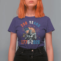 250th Anniversary USA T Shirt For Women Bigfoot American Flag Patriotic 4th of July