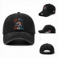 250th Anniversary USA Washed Cotton Baseball Cap Bigfoot American Flag Patriotic 4th of July