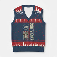 250th Anniversary USA V-Neck Knit Sweater Vest Patriotic Liberty Bell 1776 2026 American Flag