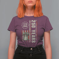 250th Anniversary USA T Shirt For Women Patriotic Liberty Bell 1776 2026 American Flag